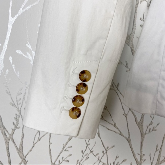 L.L. BEAN White Brushed Cotton Casual 2-Button Blazer Jacket XS Summer - Picture 6 of 13